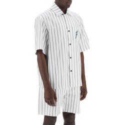 striped bowling shirt with button