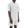 striped bowling shirt with button