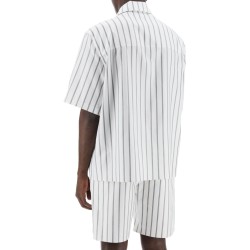 striped bowling shirt with button