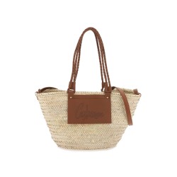 large woven raffia basket bag