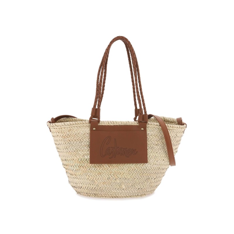 large woven raffia basket bag