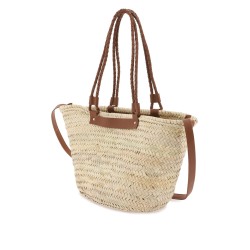 large woven raffia basket bag