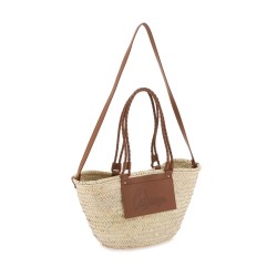 large woven raffia basket bag