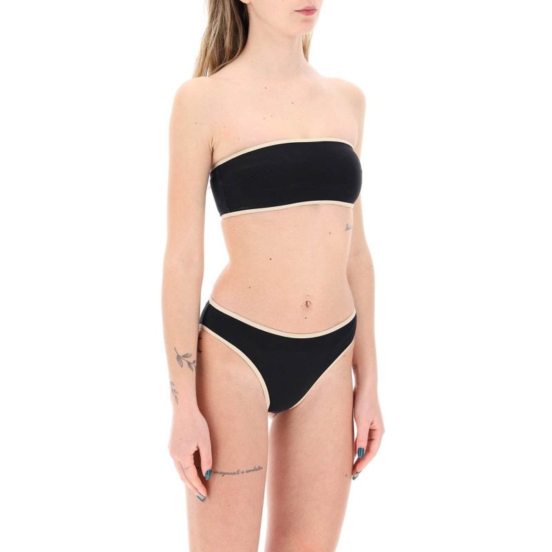 strapless bikini top with contrasting edges