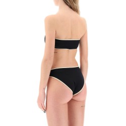 strapless bikini top with contrasting edges