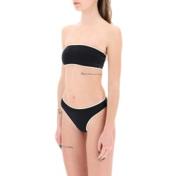 strapless bikini top with contrasting edges