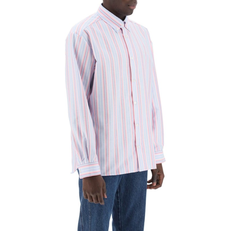 mathias striped oxford shirt