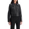 short leather jacket for women