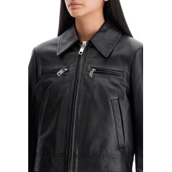 short leather jacket for women