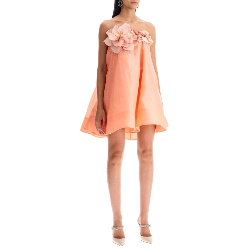 "mini organza dress with petal