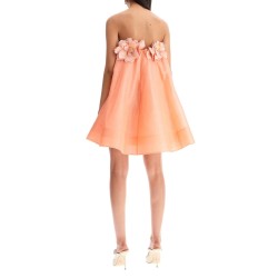 "mini organza dress with petal