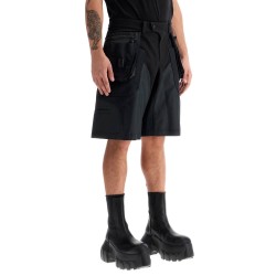 "bi-material cargo bermuda shorts