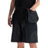 "bi-material cargo bermuda shorts