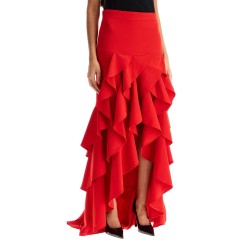 asymmetric skirt with ruffles