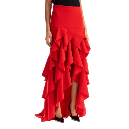 asymmetric skirt with ruffles