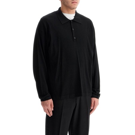 long-sleeved wool djon polo