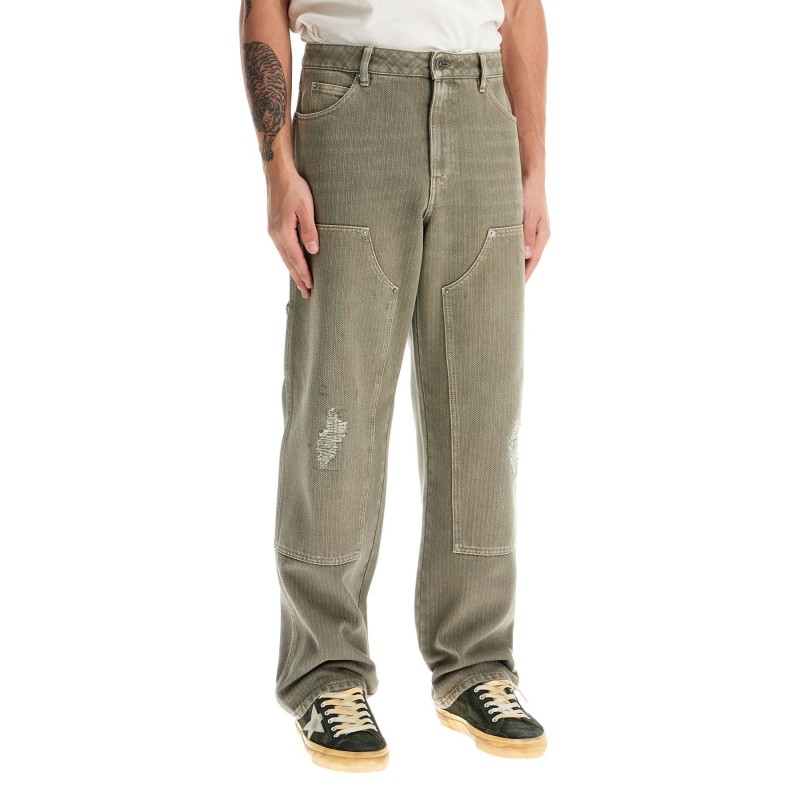 distressed effect pants