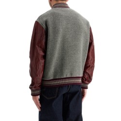 melange wool bomber jacket