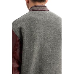 melange wool bomber jacket