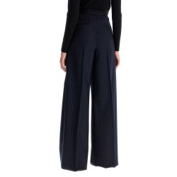 striped wool stretch pants