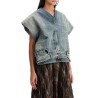 denim top with trompe l