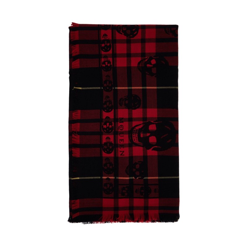 tartan wool skull scarf in