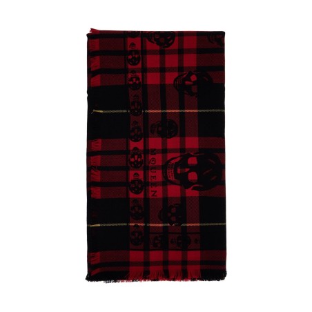 tartan wool skull scarf in