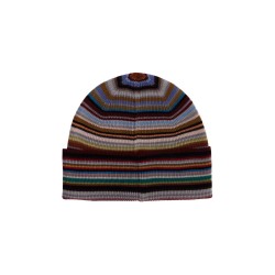 signature stripe virgin wool beanie hat