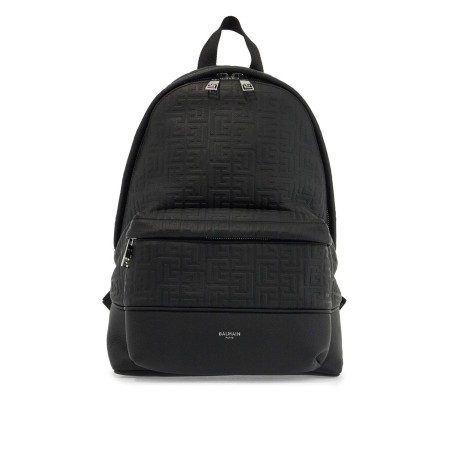 embossed leather backpack