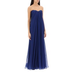 silk chiffon bustier gown