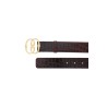 croco-effect leather belt with emblem buckle