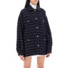 blouson jacket in striped boucle wool