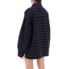 blouson jacket in striped boucle wool