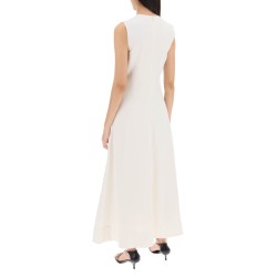 maxi flared dress with v-neckline