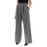 wide leg flannel trousers for men or