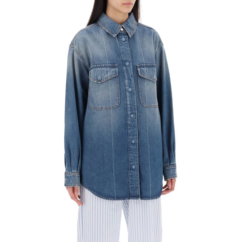 denim overshirt made of recycled cotton blend