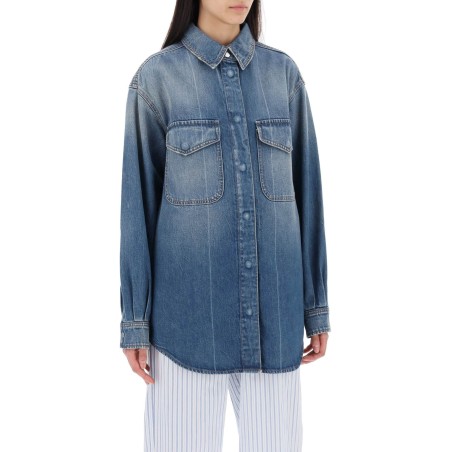 denim overshirt made of recycled cotton blend