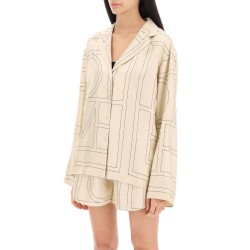 monogram silk pajama top