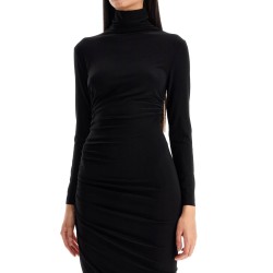 asymmetric high-neck dress