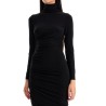 asymmetric high-neck dress