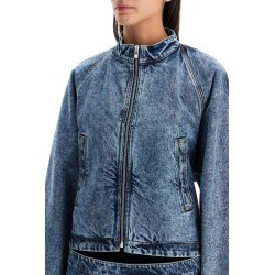 denim round racing jacket with a