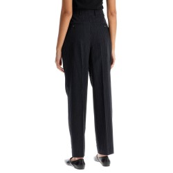 double pleated pinstripe trousers