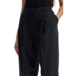 double pleated pinstripe trousers