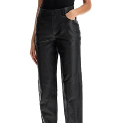 five-pocket leather pants