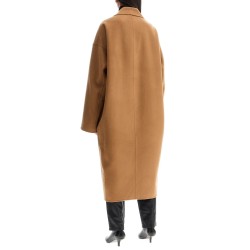 wool blend cocoon coat with