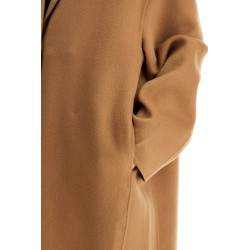 wool blend cocoon coat with