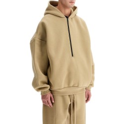 hooded sweatshirt with half zip