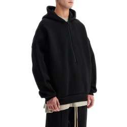 hooded sweatshirt with half zip