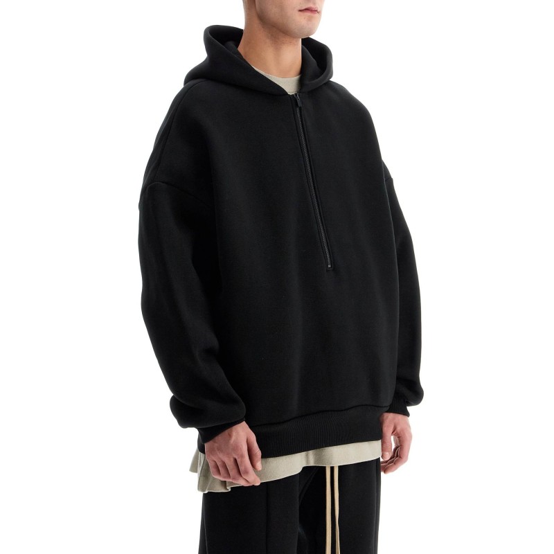 hooded sweatshirt with half zip