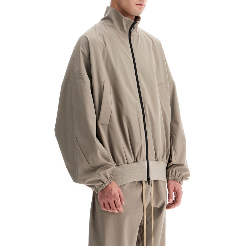 high-necked vented track jacket with